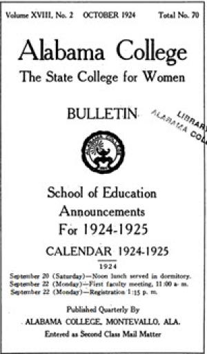 Alabama College, the State College for Women, Bulletin - Vol. 18 - 10943497